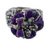 Silver And Magenta Turquoise Flower Dragonfly Southwestern Ring Size 8-1/2 VX59033